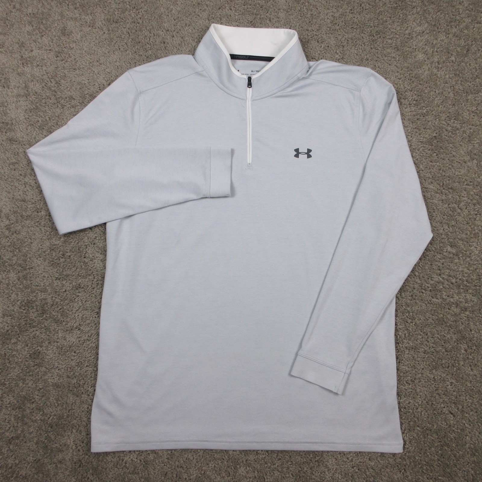 Under Armour Sweater Mens Xl Gray Heatgear Golf Stretch Quarter Zip Lightweight